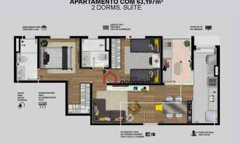 Imagem 2: Apartamento com 2 dormitórios à venda, 63 m² por R$ 445.000,00 - Jardim Satélite - São Jos