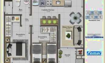 Imagem 3: Apto em Nova Palhoça com sacada e churrasqueira