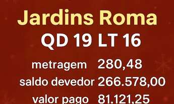 Imagem: Ágio lotes jardins Roma e jardins turim