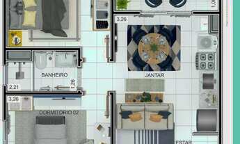 Imagem 7: Apartamento para venda com 44 metros quadrados com 2 quartos em Jardim Germânia - São Paul