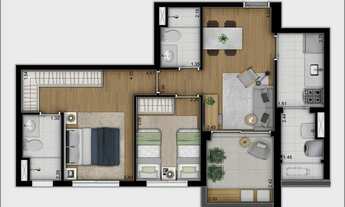 Imagem 2: Apartamento com 2 dormitórios e 1 vaga com varanda Gourmet na Saúde, próximo das Estações