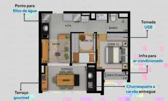 Imagem 3: Apartamento à venda em Sp, 2 dormitórios 48 mts, a partir 409 mil, metrô Guilhermina