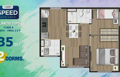 Imagem 5: 2 dormitórios - 34, 35 e 37 m²