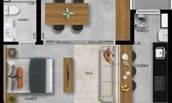 Imagem 4: Apartamento 01 quarto suíte 01 vaga próximo á Avenida Oscar Niemayer