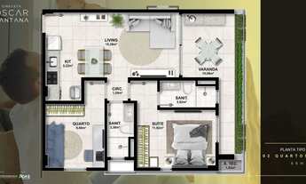 Imagem 3: Cineasta Oscar Santana, 1 E 2 Quartos, Muito Bem Distribuído Entre 46M² E 66M² E 1 Vaga Na