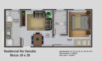 Imagem 6: Apartamento à venda, 1 quarto, sendo 1 suíte, Bairro Ilha da Figueira, Jaraguá do Sul/ SC