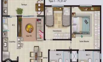 Imagem 4: Lindo apto no Mirante Condomínio Clube