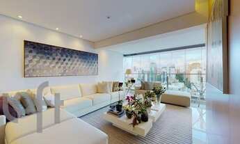 Imagem 2: Apt 180 m², andar alto, amplo living integrado a cozinha com móveis planejados, sala de j