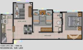 Imagem 2: MRV SUN LAKE SOROCABA - SALA 2 AMBIENTES - 02 DORMITÓRIOS - LAZER COMPLETO!