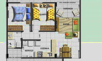 Imagem 2: Granjas Betânia, apartamento 2 quartos com área externa pronto para morar