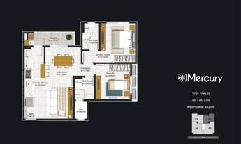 Imagem 4: Apartamento para Venda em Palhoça, Nova Palhoça, 2 dormitórios, 1 suíte, 2 banheiros, 1 va