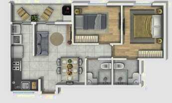 Imagem 2: Apartamento com 2 dormitórios à venda, 52 m² por R$ 330.000 - Cidade Patriarca - São Paulo