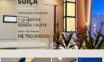 Imagem 3: Casa no Villa Suiça 3 Quartos sendo 1 Suíte Master com closet/ Piscina com cascata/ Área G
