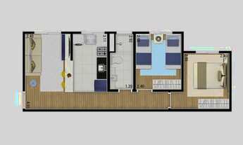 Imagem 7: Apartamento para venda com 44 metros quadrados com 2 quartos em Gleba do Pêssego - São Pau