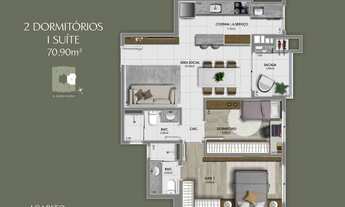 Imagem 6: Apartamento de 2 dormitórios com suíte em obras no bairro estreito em Florianópolis - SC