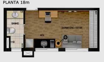 Imagem 6: Apartamento para venda tem 19 metros quadrados com 1 quarto em Vila Clementino - São Paulo