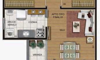 Imagem 7: Apartamento 2 quartos com opção de Varanda - Bairro Caiçara - Belo Horizonte