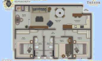 Imagem 4: Apartamento com 3 dormitórios à venda, 84 m² por R$ 379.122,91 - Jardim Eldorado - Palhoça