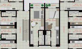 Imagem 6: Kitnets Studios 24 a 30 metros 2 , 1 Dormitório, Cozinha , Banheiro, sem Vaga de garagem