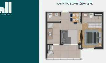 Imagem: Apartamento para venda tem 38 metros quadrados