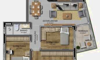 Imagem 2: Apartamento Garden, no bairro Menino Deus, com 3 dormitórios, sendo 1 suíte, living para d