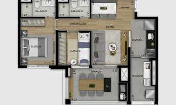 Imagem 3: Apartamento para venda tem 65 metros quadrados com 2 quartos em Vila Aricanduva - São Paul