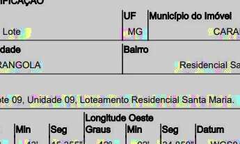 Imagem: CARANGOLA - Terreno Padrão