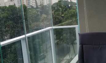 Imagem 6: Studio mobiliado de 38m2 com 1 Quarto e Varanda Grill totalmente fechado com vidro e com 0