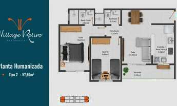 Imagem 3: Apartamento 2 Quartos (1 Suíte), 51m² com Garagem no Retiro Volta Redonda/RJ à Venda