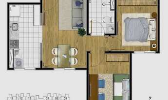 Imagem 4: Apartamento para venda com 2 quartos em Samambaia Sul - Brasília - DF