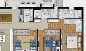 Imagem 5: Apartamento para venda com 133 metros quadrados com 3 quartos em Aparecida - Santos - SP