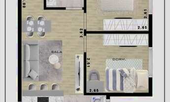 Imagem 3: Apartamento para venda possui 39 metros quadrados com 2 quartos