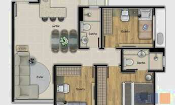 Imagem 2: Apartamento com 2 dormitórios à venda, 63 m² por R$ 610.172,24 - Serra - Belo Horizonte/MG