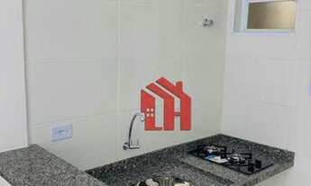 Imagem 4: Apartamento de 41m2, sala living, vaga para moto, Boqueirão, Santos