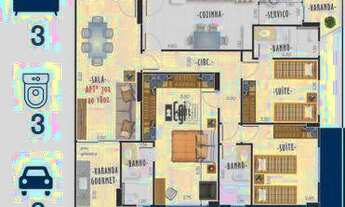 Imagem 5: Apartamento com 3 dormitórios à venda, 107 m² por R$ 728.900,00 - São Mateus - Juiz de For