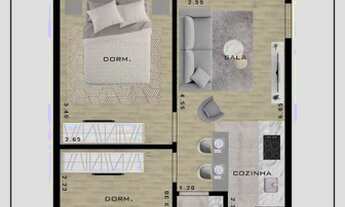 Imagem 6: Apartamento para venda possui 39 metros quadrados com 2 quartos