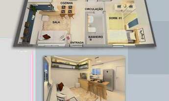 Imagem 3: Apartamento para venda possui 43 metros quadrados com 2 quartos a partir de 230.000!