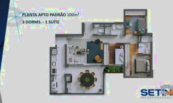 Imagem 4: APARTAMENTO 3 QUARTOS - 1 SUÍTE - 2 VAGAS - 100 metros - PERDIZES - SP