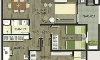 Imagem 4: Apartamento para Venda em Curitiba, Vila Izabel, 3 dormitórios, 1 suíte, 2 banheiros, 1 va