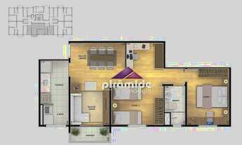 Imagem 6: Apartamento com 2 dormitórios à venda, 54 m² por R$ 245.000,00 - Santana - São José dos Ca