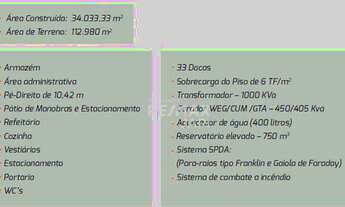 Imagem 4: GALPÃO PARA LOCAÇÃO - DISTRITO INDUSTRIAL - JUNDIAÍ - AC 34.033,33 m² e AT 112.980m²