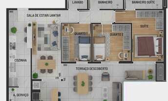 Imagem 5: APARTAMENTO com 3 dormitórios à venda por R$ 955.330,00 no bairro Mossunguê - CURITIBA / P