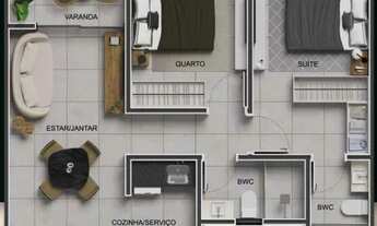 Imagem 5: Apartamento em Manaíra 02 quartos, sendo 1 suíte e com varanda