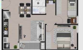 Imagem 5: APARTAMENTO com 2 dormitórios à venda por R$ 352.617,26 no bairro Cidade Industrial - CURI