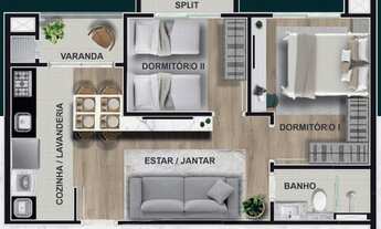 Imagem 2: APARTAMENTO com 2 dormitórios à venda por R$ 393.000,00 no bairro Capão Raso - CURITIBA