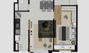 Imagem 4: Apartamento com 1 dormitório à venda, 49 m² por R$ 560.000,00 - Alphaville Industrial - Ba