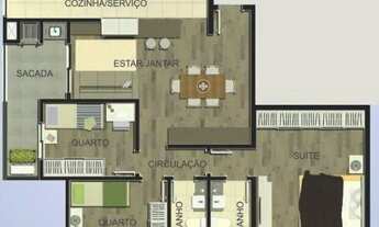 Imagem 6: Apartamento para Venda em Curitiba, Vila Izabel, 3 dormitórios, 1 suíte, 2 banheiros, 1 va