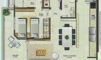 Imagem 2: Apartamento à venda com 2 suítes no bairro Campinas - São José/SC