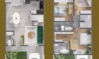 Imagem 3: CASA com 3 dormitórios à venda por R$ 484.765,00 no bairro Uberaba - CURITIBA / PR