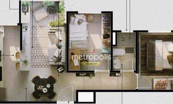 Imagem 2: Apartamento com 2 dormitórios à venda, 42 m² por R$ 335.884,00 - Vila Aquilino - Santo And